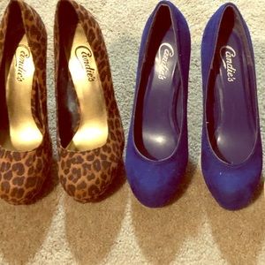 Leopard and cerulean blue heels